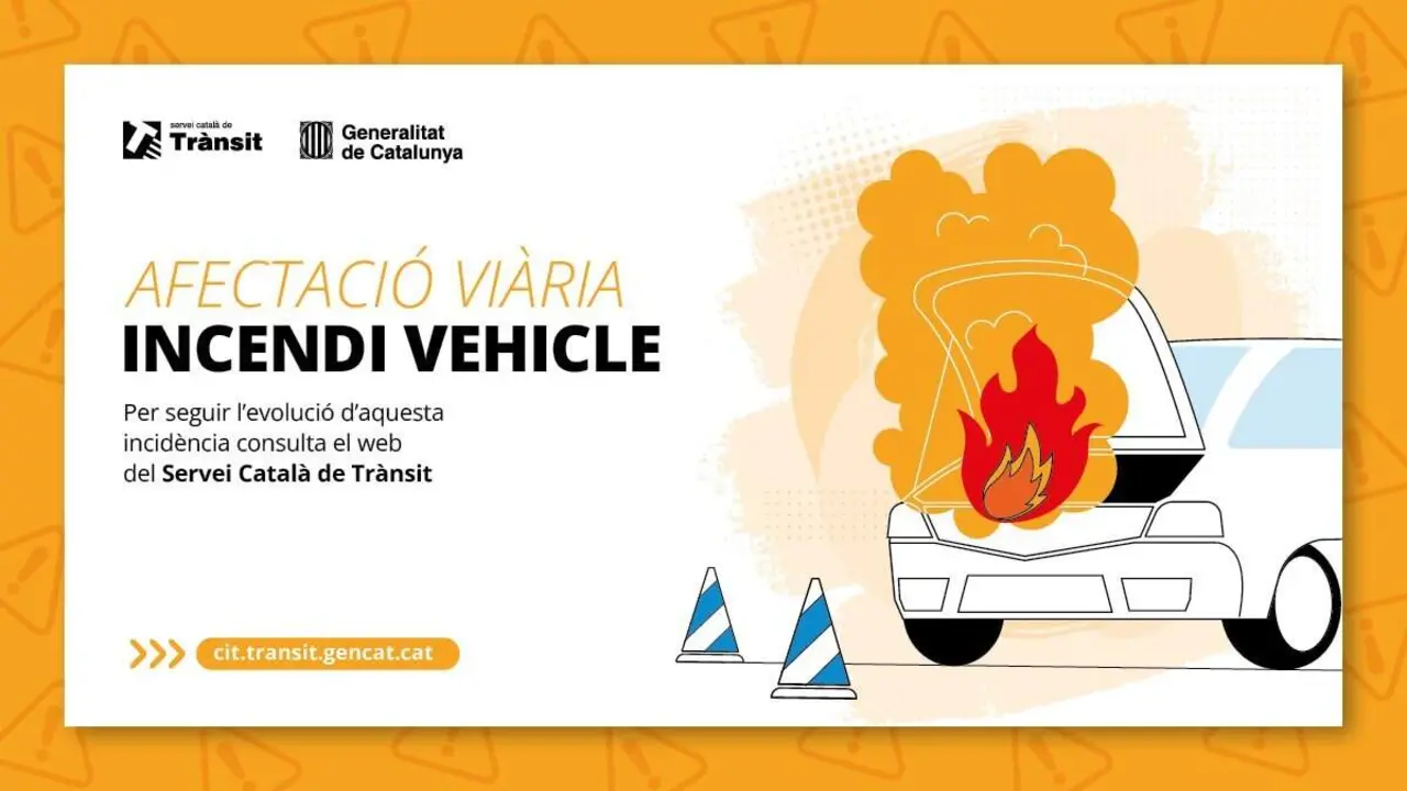 Cami&oacute; amb roda incendiada talla un carril de l'AP-7 a l'Ametlla de Mar provocant retencions de 2 quil&ograve;metres - Imagen de la Fuente 