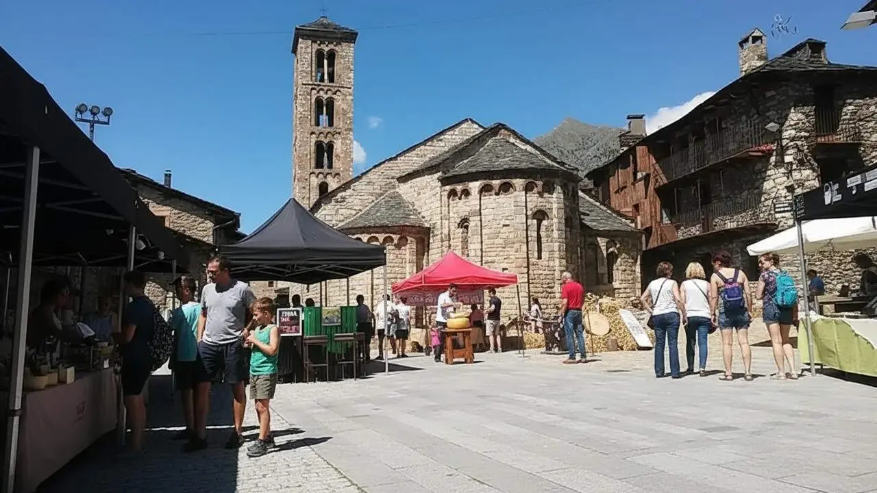 Vista panor&agrave;mica de Ta&uuml;ll al Pirineu amb formatges artesans tradicionals elaborats per pastors locals a l&rsquo;estiu &mdash; Imagen generada por IA