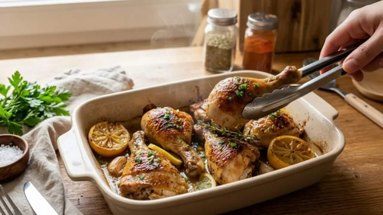  Muslitos de pollastre al forn amb all, llimona i mel daurats i melosos per a un plat f&agrave;cil i delici&oacute;s - Imagen generada por IA 