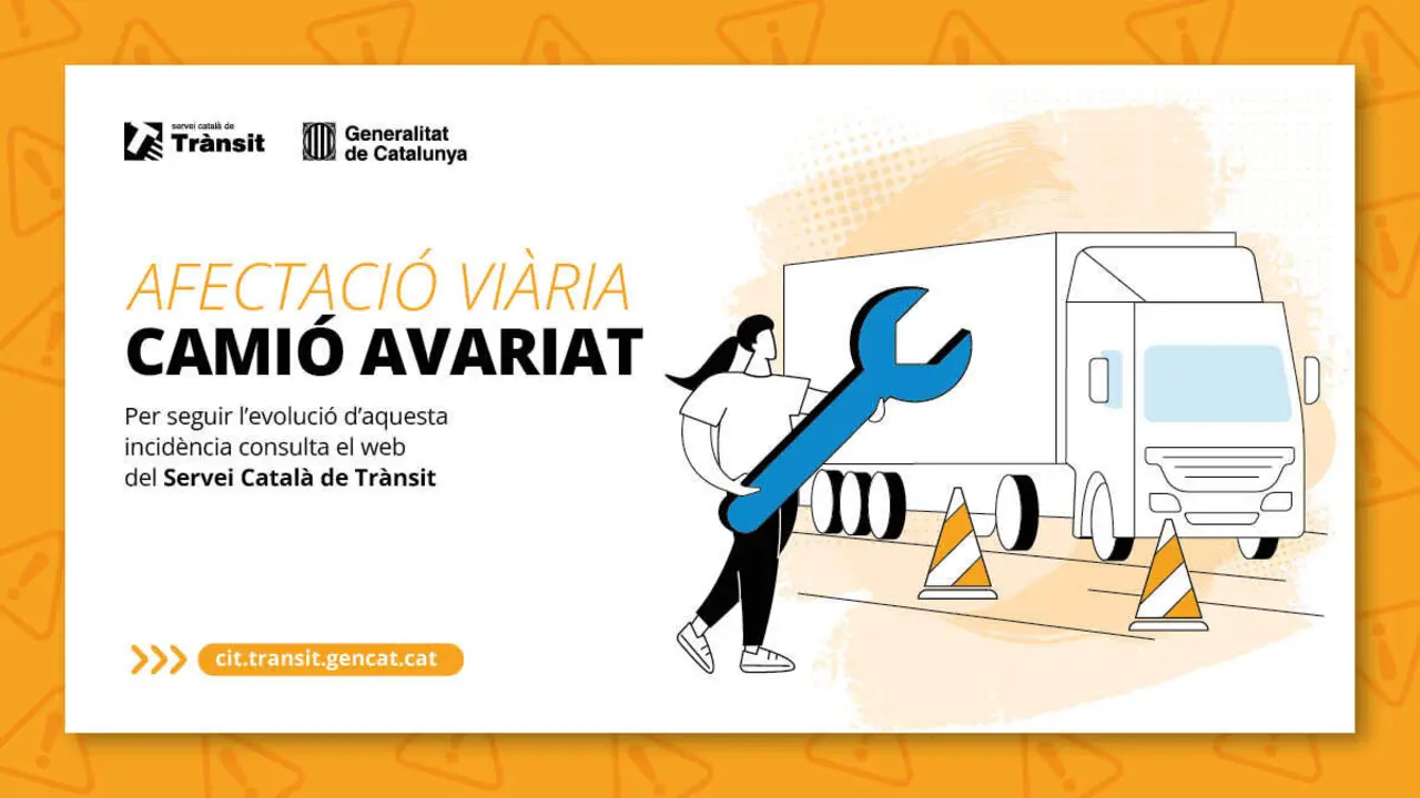  Tall de carril a l'AP-7 a l'Ametlla de Mar per cami&oacute; avariat provoca retencions i lentitud en tr&agrave;nsit sentit Tarragona i nord - Imagen de la Fuente 