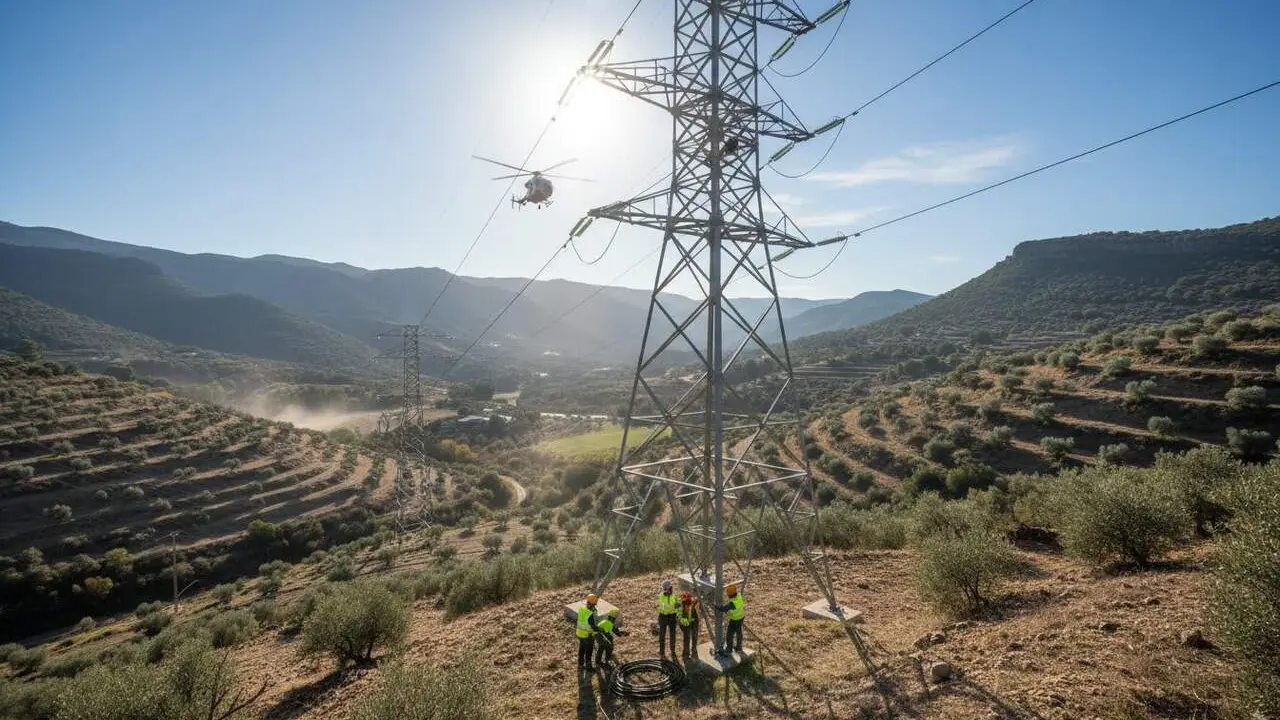  Endesa renova la l&iacute;nia el&egrave;ctrica al Priorat per millorar el servei a 2.375 clients en tretze municipis - Imagen generada por IA 