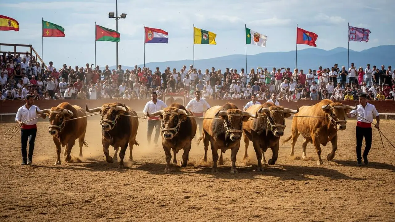  La R&agrave;pita celebra la primera trobada de bous caplla&ccedil;ats amb set animals i catorze pobles el 12 de setembre - Imagen generada por IA 