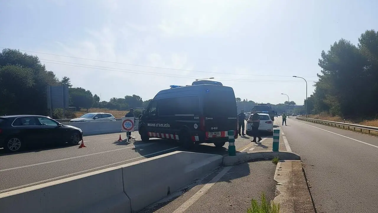  Dispositiu KanpaiPista dels Mossos per refor&ccedil;ar la seguretat a l'AP-7 - Imagen generada por IA 
