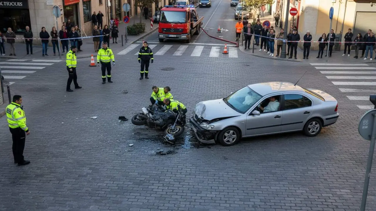  Mor un motorista en un xoc frontolateral al centre de Reus - Imagen generada por IA 