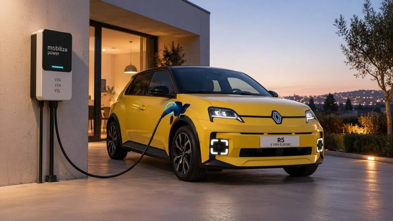 Renault 5 E-Tech amb Mobilize Power i tecnologia de c&agrave;rrega bidireccional &mdash; Imagen generada por IA