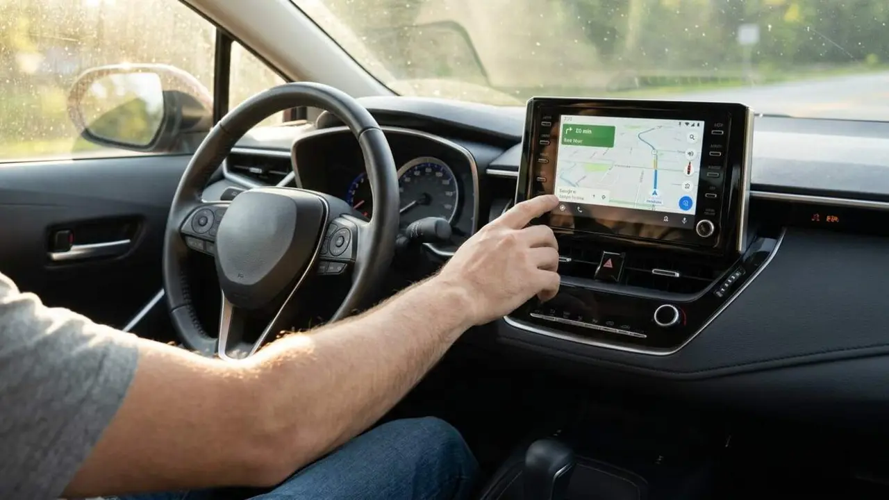  Recuperar el veloc&iacute;metre de Google Maps a Android Auto amb el truc definitiu - Imagen generada por IA 