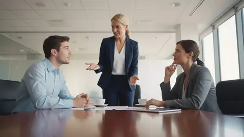 Cap segur i accessible a la feina que fomenta la comunicaci&oacute; oberta i sense por entre l'equip laboral &mdash; Imagen generada por IA