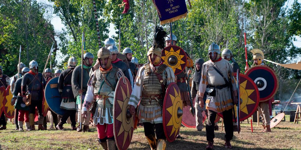 exèrcit-romà-sV-fent-instrucció-campament