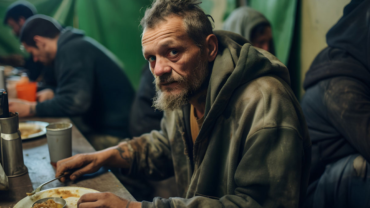 Sense sostre menjador social