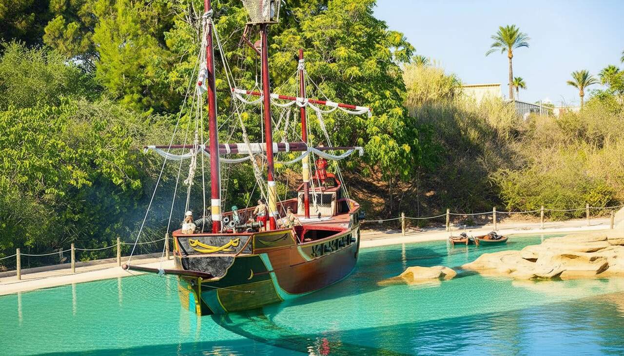  Main entrance of Terra Mítica Benidorm 2026 with the new attraction and unlimited access for all visitors — AI-generated image 